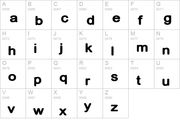 DeeDee uppercase A-Z preview