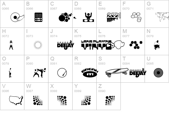 Deejay Supreme uppercase A-Z preview