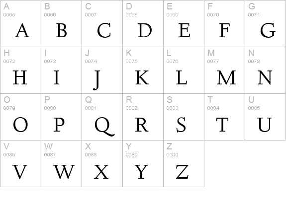 Deepdene BQ Roman uppercase A-Z preview