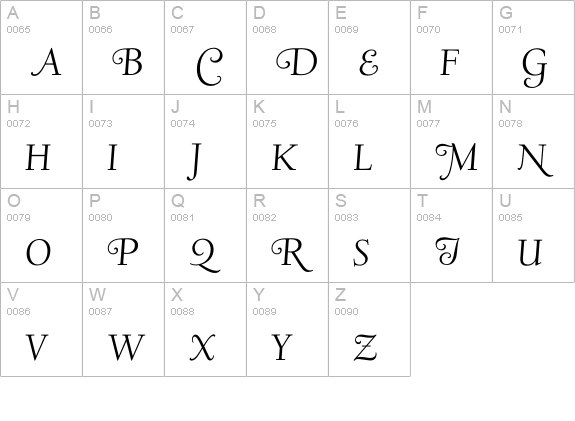 DeepdeneHWAlt-SC-Ita uppercase A-Z preview