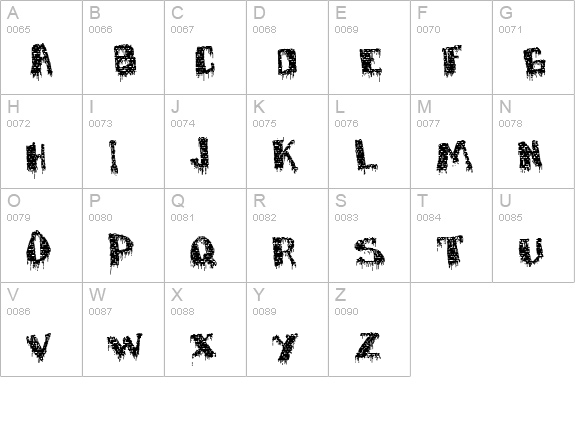 deFaced uppercase A-Z preview