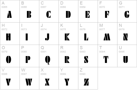 Dekoblack-Condensed uppercase A-Z preview
