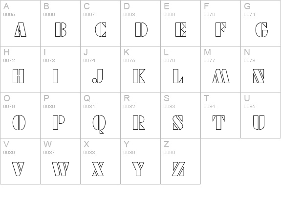 Dekoblack-Open uppercase A-Z preview