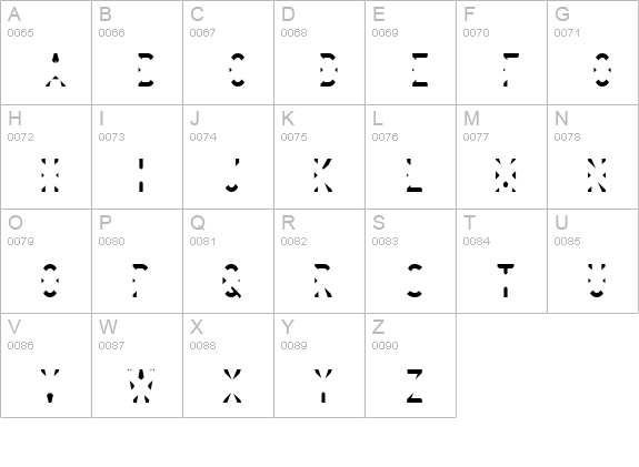 Deleted uppercase A-Z preview