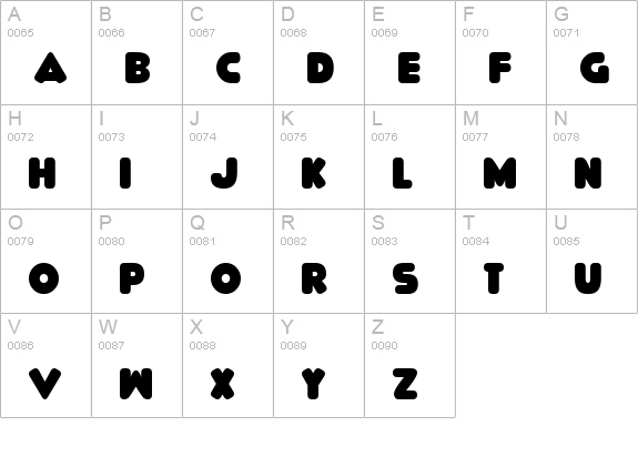 Delicious uppercase A-Z preview