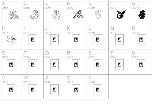 Delightful Lil Dragons uppercase A-Z preview