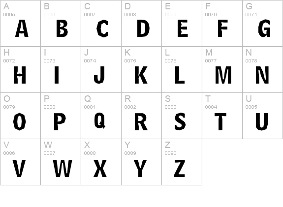 Delinquent Caps uppercase A-Z preview