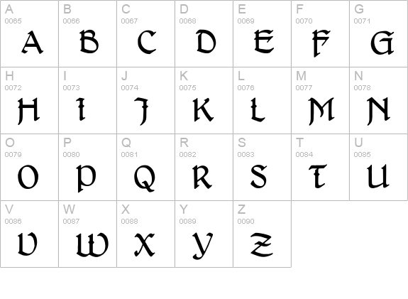 DelitschAntiqua uppercase A-Z preview