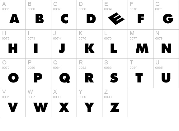 Dell Logo Font uppercase A-Z preview