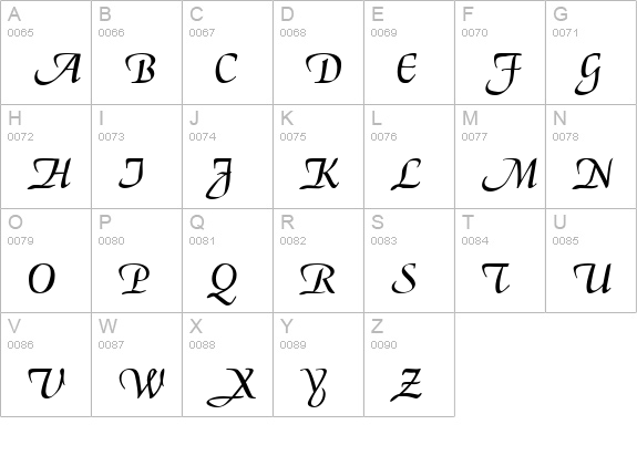 Deloise Normal uppercase A-Z preview