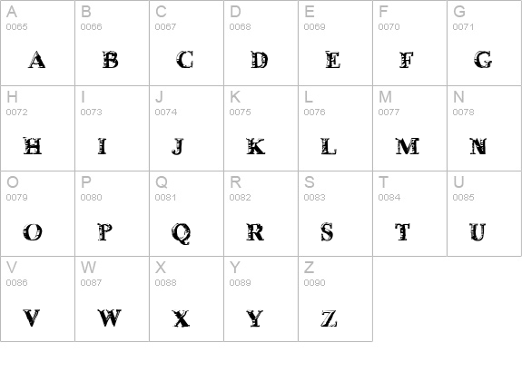 deLorimier Regular uppercase A-Z preview