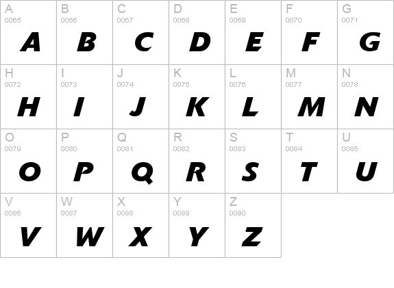 Delta Jaeger Bold Italic uppercase A-Z preview
