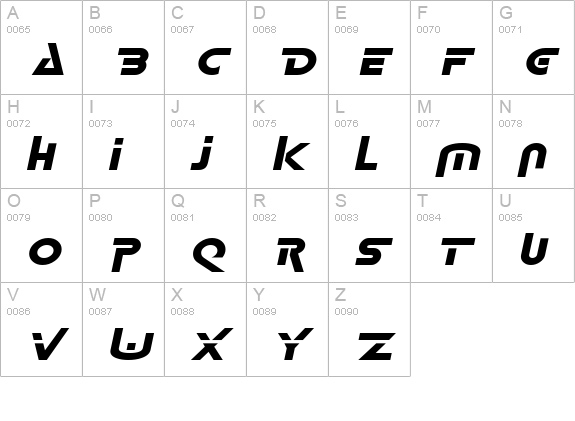 DeltaExtended Italic uppercase A-Z preview