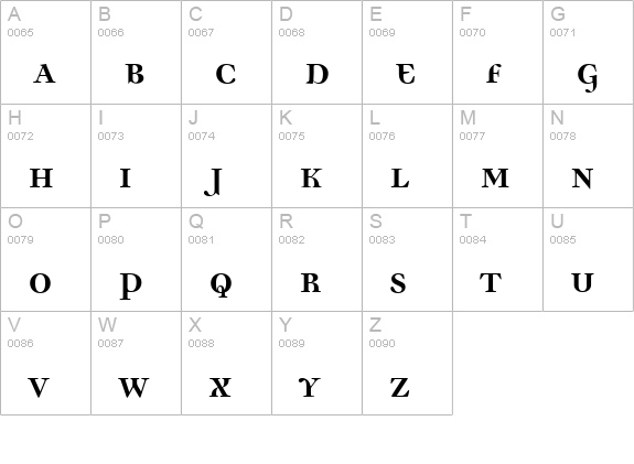DemocraticaBoldOldstyle Bold uppercase A-Z preview