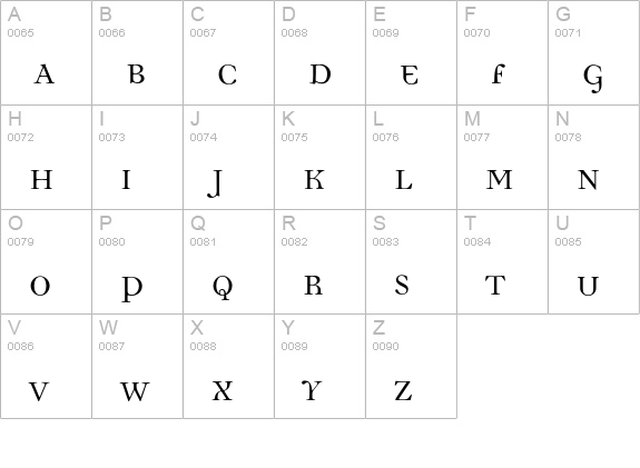 DemocraticaRegular uppercase A-Z preview