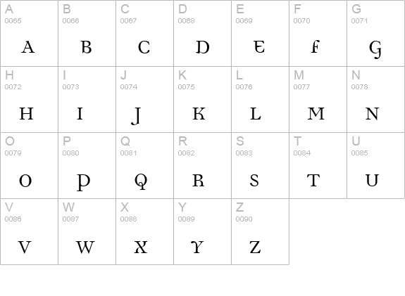 DemocraticaRegularOldstyle Regular uppercase A-Z preview