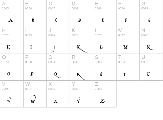 Democratika uppercase A-Z preview