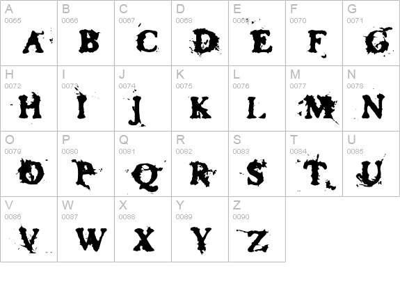 Demolition uppercase A-Z preview