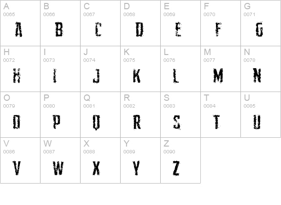 Demon Sker uppercase A-Z preview
