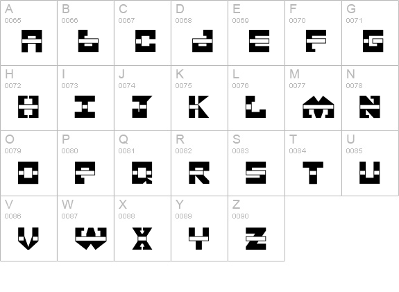 Demonized uppercase A-Z preview