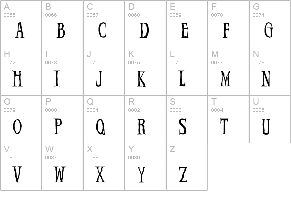 DemonKnight uppercase A-Z preview