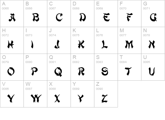 Deng Thick uppercase A-Z preview