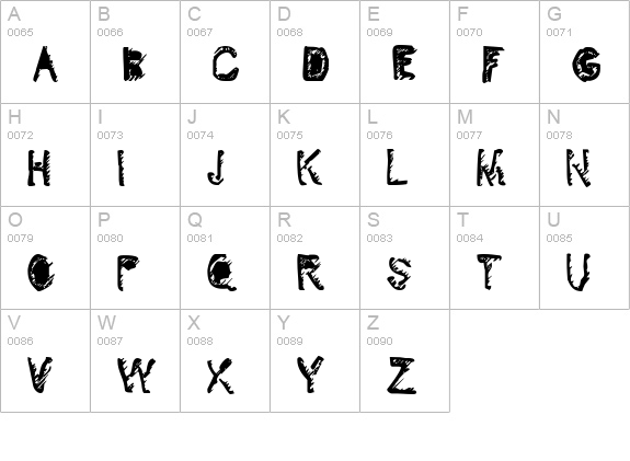 Denigrated uppercase A-Z preview