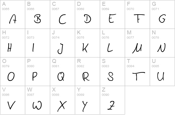 Denise uppercase A-Z preview