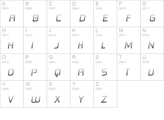 Dennis Hill Speeding uppercase A-Z preview