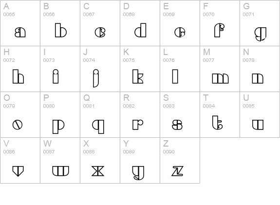Densmore uppercase A-Z preview