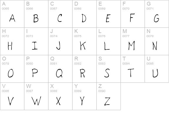 DentonsHand Regular uppercase A-Z preview