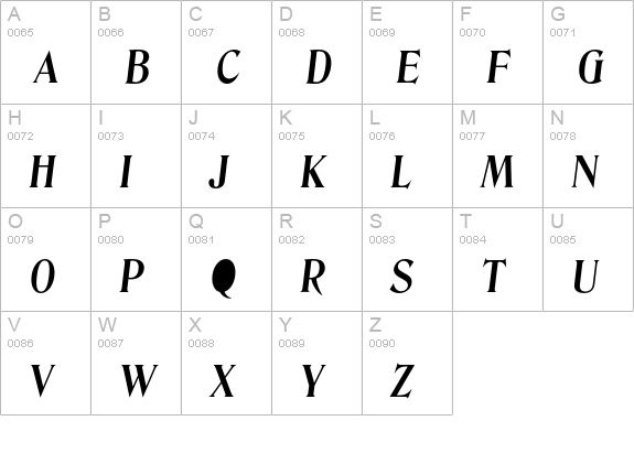 Denver-DemiBoldIta uppercase A-Z preview