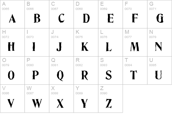 DenverAntique-Xbold-Regular uppercase A-Z preview
