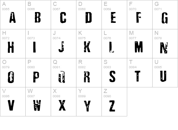 Depressionist Three uppercase A-Z preview