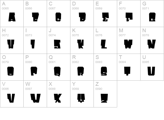 DepressiveManic uppercase A-Z preview