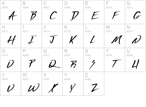 Deranged 1 uppercase A-Z preview
