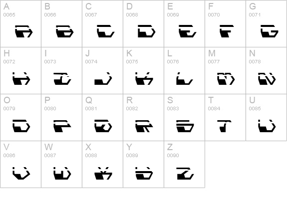 Deranian Laser uppercase A-Z preview