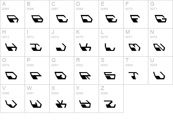 Deranian Leftalic uppercase A-Z preview