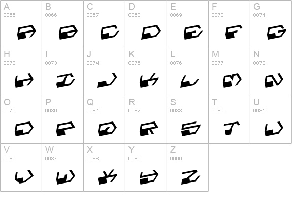 Deranian Rotalic uppercase A-Z preview