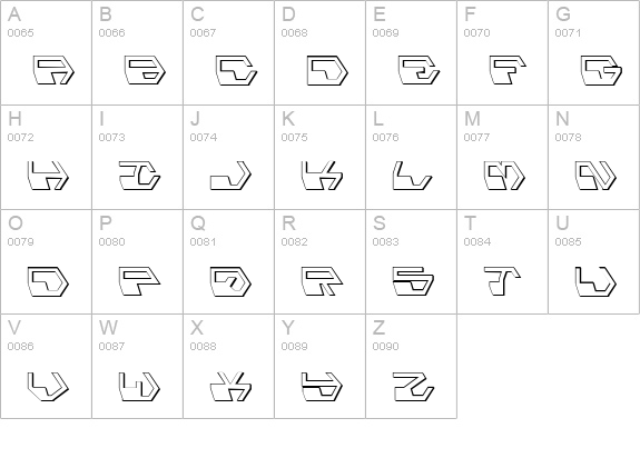 Deranian Shadow uppercase A-Z preview
