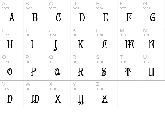 Descant uppercase A-Z preview