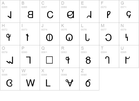 Deseret uppercase A-Z preview