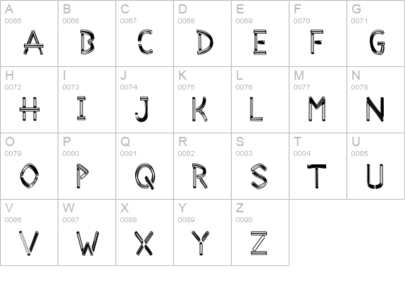 Desiderata Normal uppercase A-Z preview