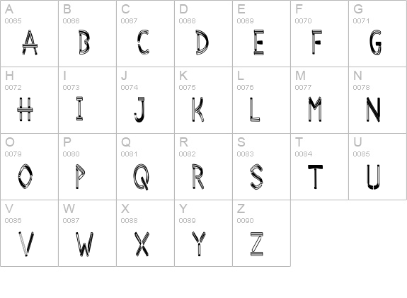 Desiderata Overwrought uppercase A-Z preview