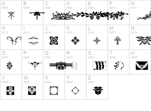 DesignerDing uppercase A-Z preview