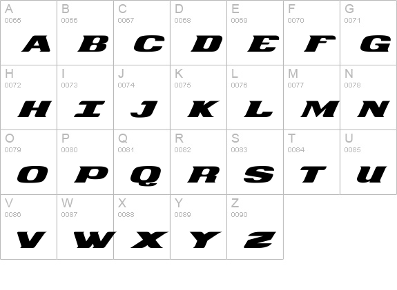 Desperado uppercase A-Z preview