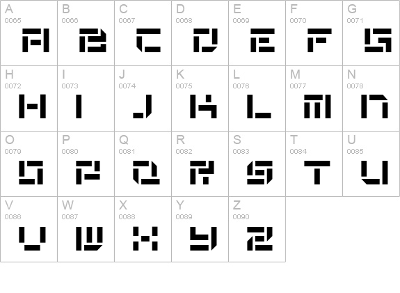 DeStencilNF uppercase A-Z preview