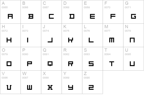 DeStijl uppercase A-Z preview
