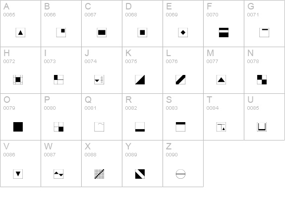 DeStijl Extras uppercase A-Z preview