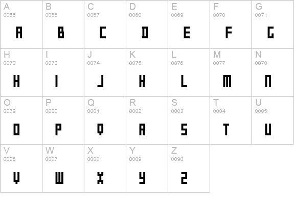 DeStijl Tall uppercase A-Z preview